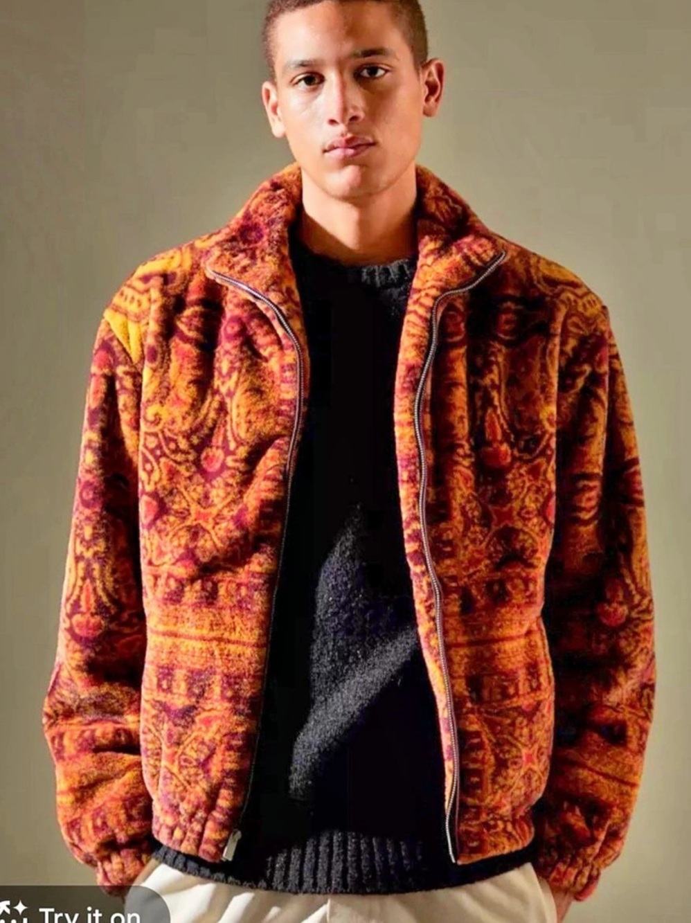 Urban Outfitters Paisley Fleece Jacket Size G Like New